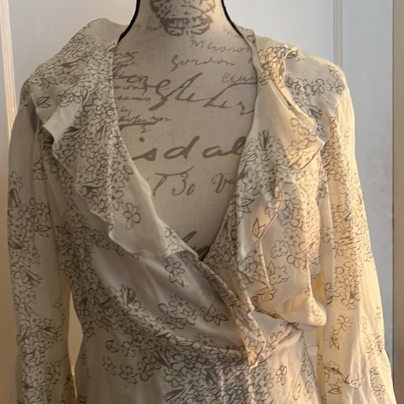 The Limited @90’s Vintage silk wrap blouse with v-neck t-shirt under dress. - Picture 4 of 9